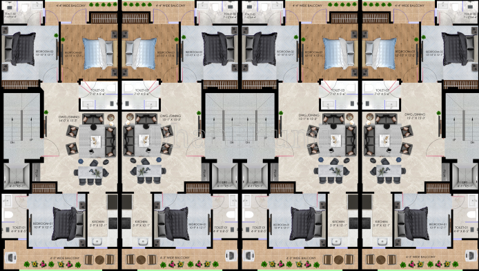 3BHK ,Trehan Floors | Dhanbhumi